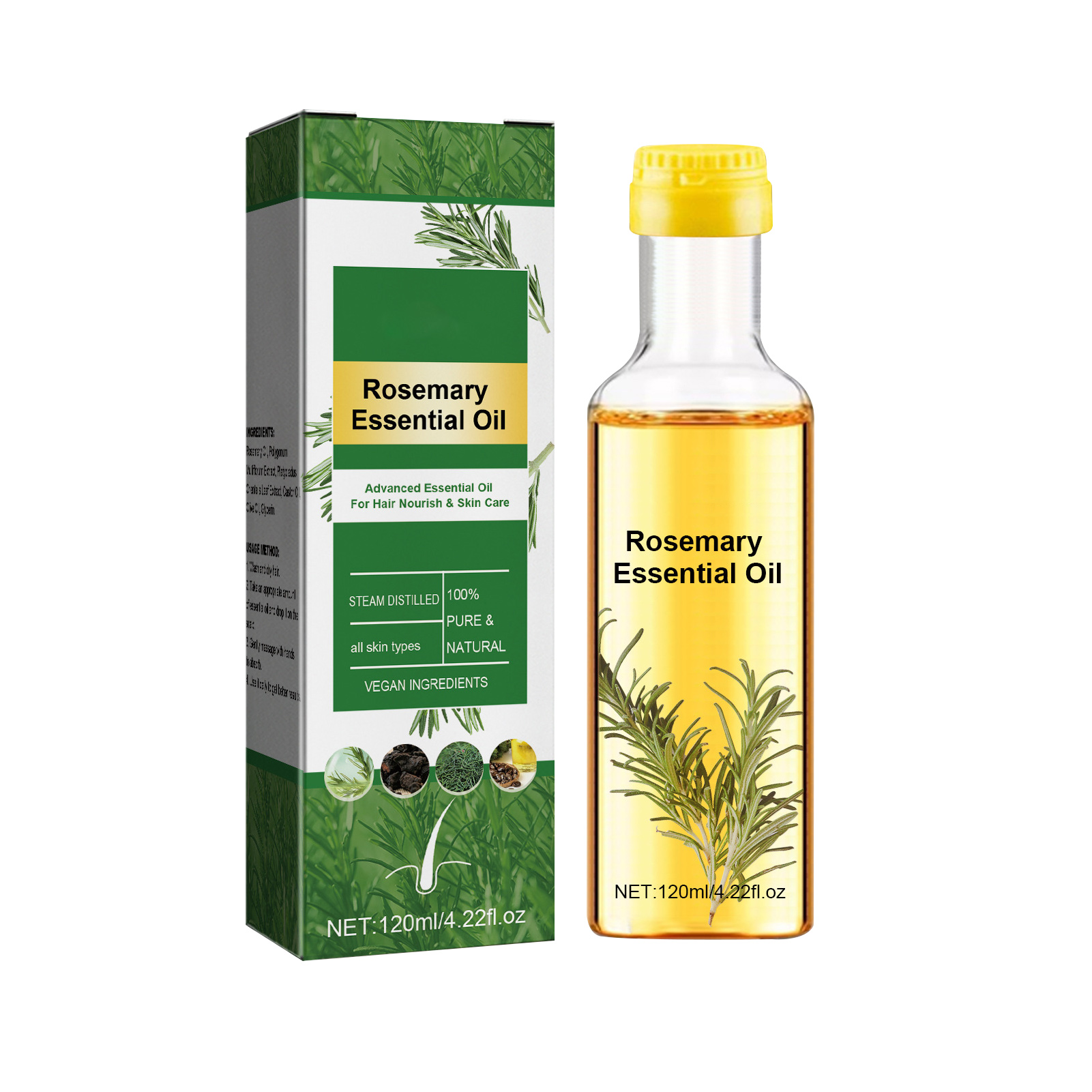 Minyak rambut esensial Rosemar - Hair Care Natural Ingredients ulasan dan harga